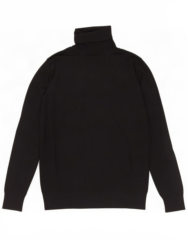 Massimo Dutti Pull col roulé pour femme UK 14 Grande soie noire