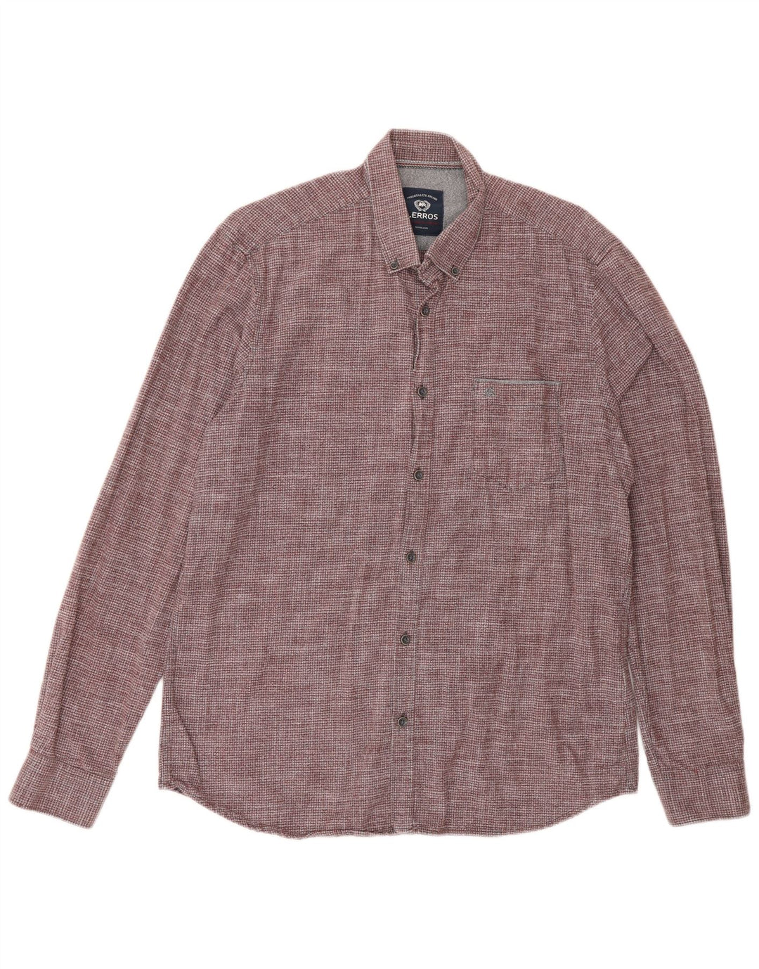 Lerros Chemise Coupe Classique Homme Coton à Carreaux Bordeaux Moyen