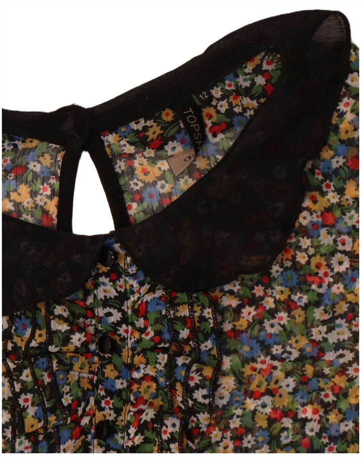 Topshop Chemisier transparent pour femme UK 42 Medium Multicolore Floral