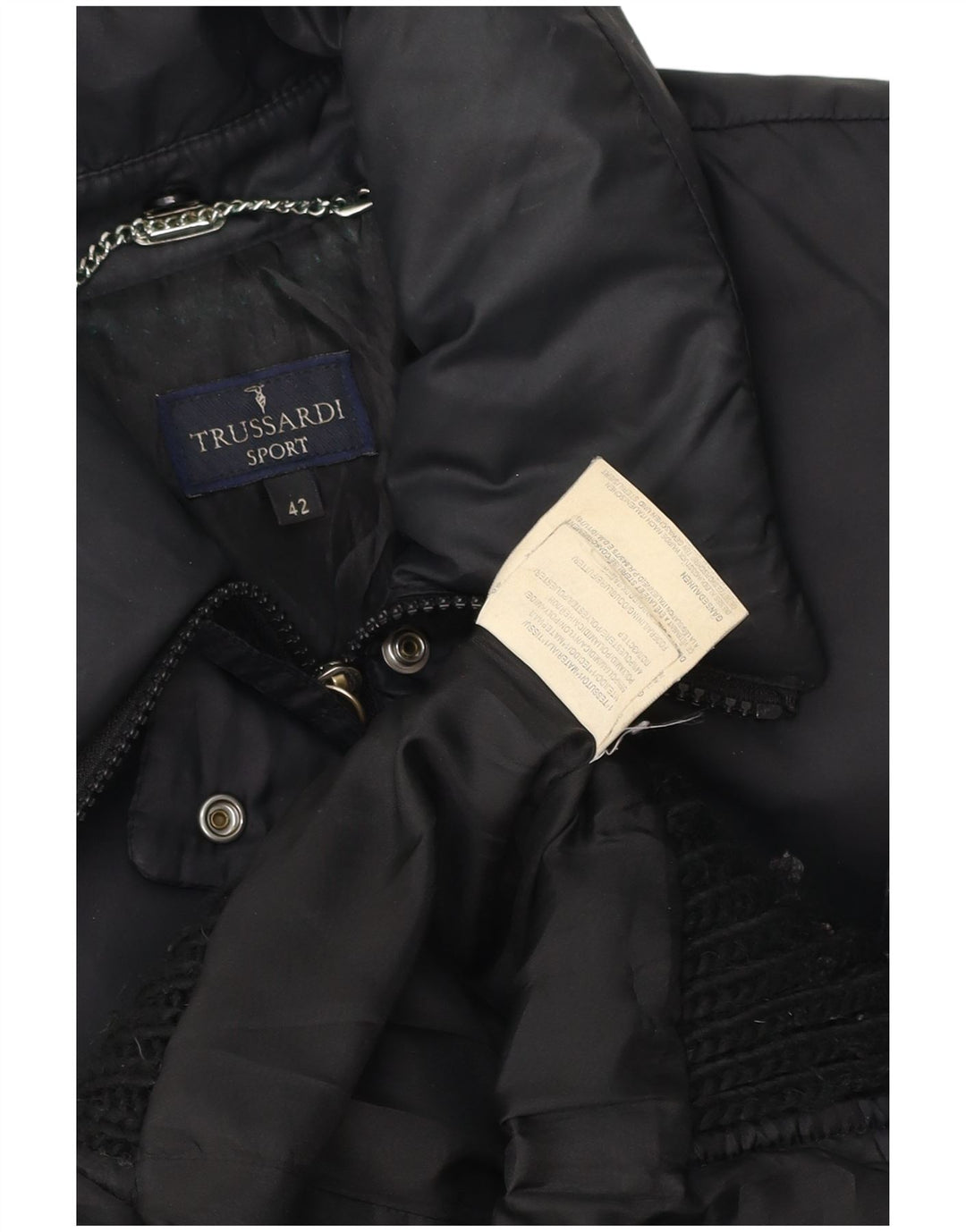 Femme Trussardi Veste Rembourrée IT 42 Medium Noir Polyamide