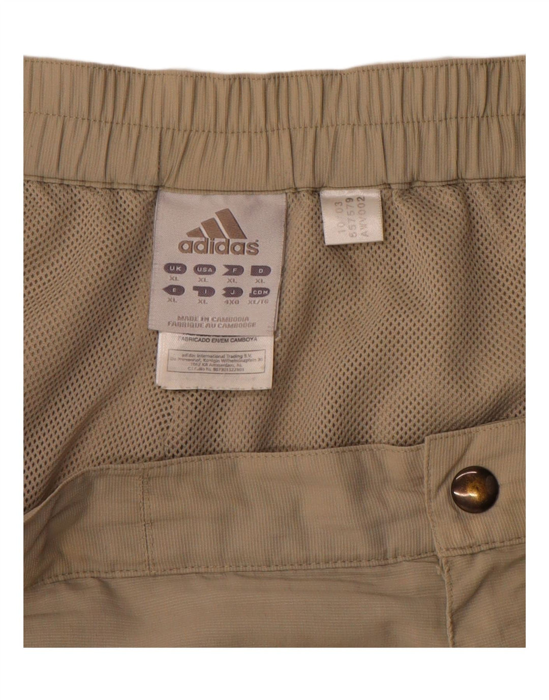 Adidas Short Cargo Homme XL W38 Beige Polyamide