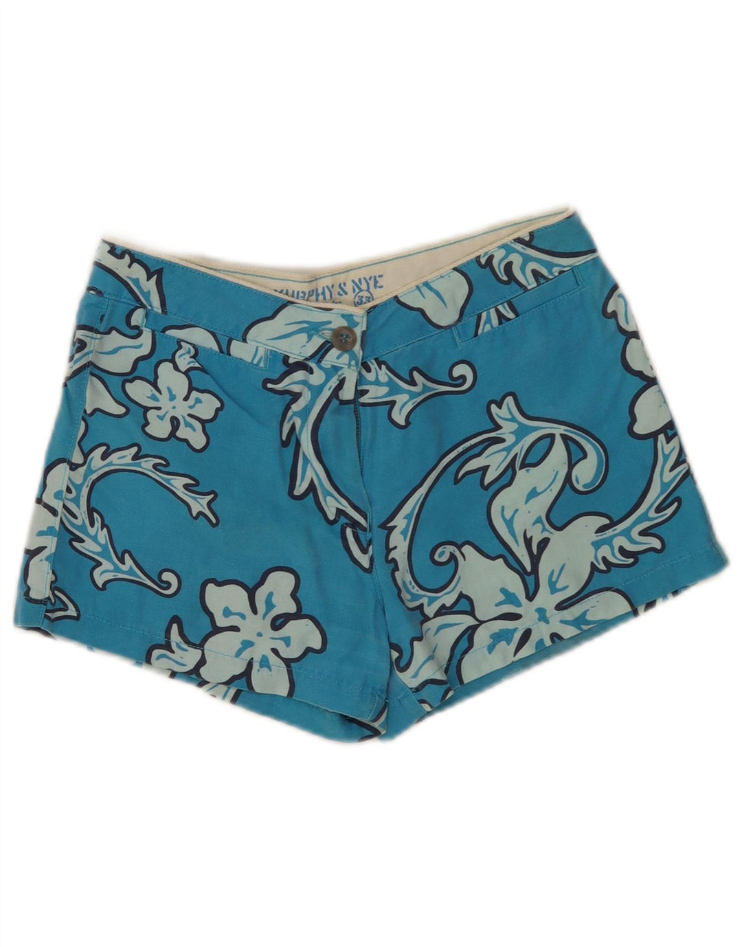 Murphy & Nye Short de Bain Femme W29 Coton Floral Bleu Moyen