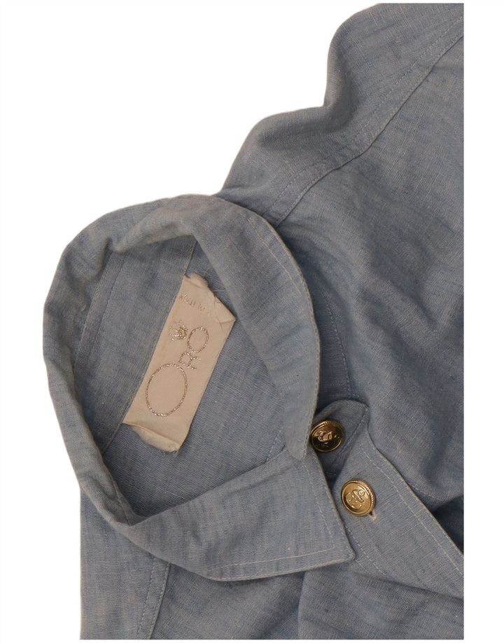 Chemise graphique femme vintage UK 18 XL Bleu