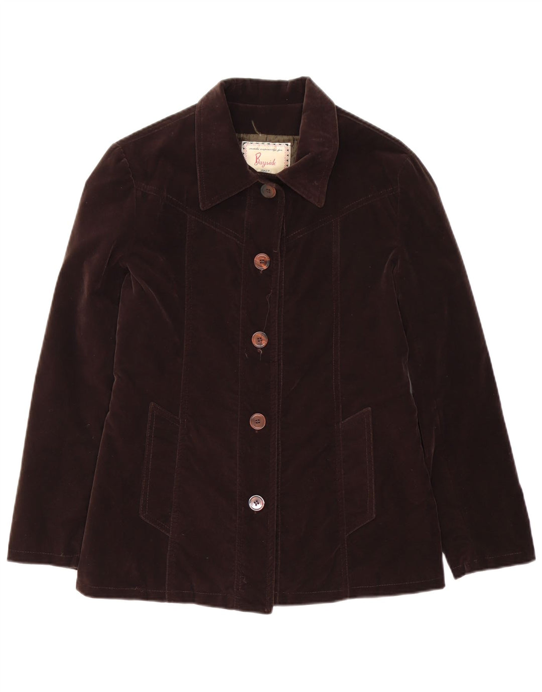 Bayside Veste bomber surdimensionnée pour femme UK 10 Petit Marron Polyvinyle