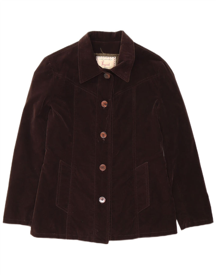 Bayside Veste bomber surdimensionnée pour femme UK 10 Petit Marron Polyvinyle