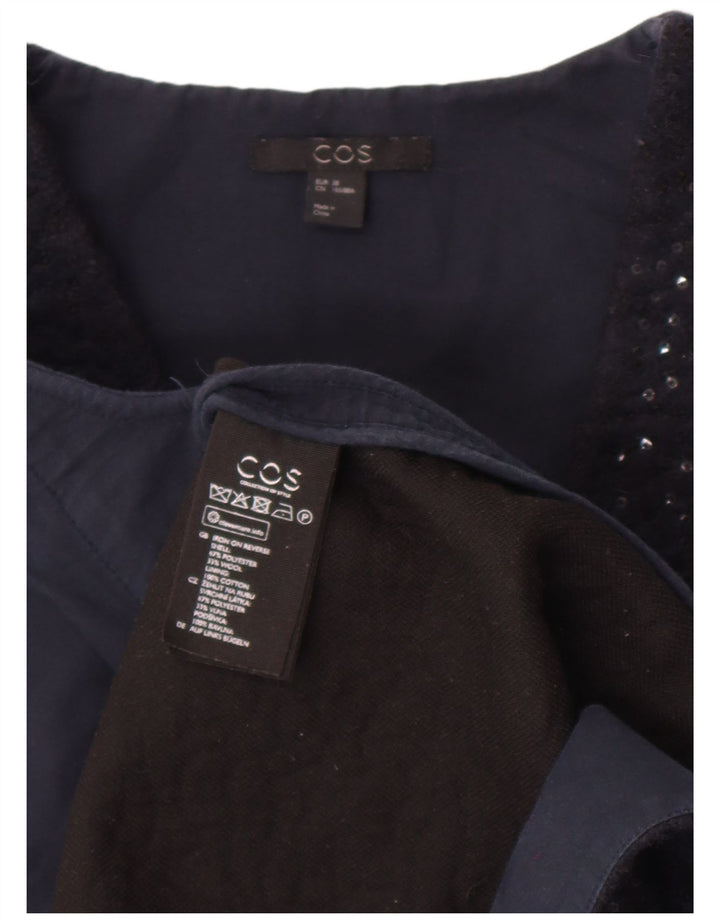Cos Robe droite sans manches à paillettes pour femme EU 38 Bleu marine moyen Polyester