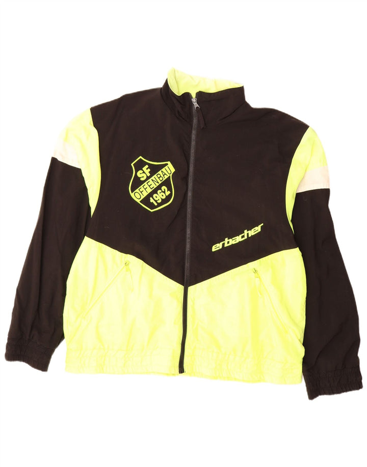 ERBACHER Veste de pluie graphique pour homme UK 40 Large Noir Colourblock Polyamide