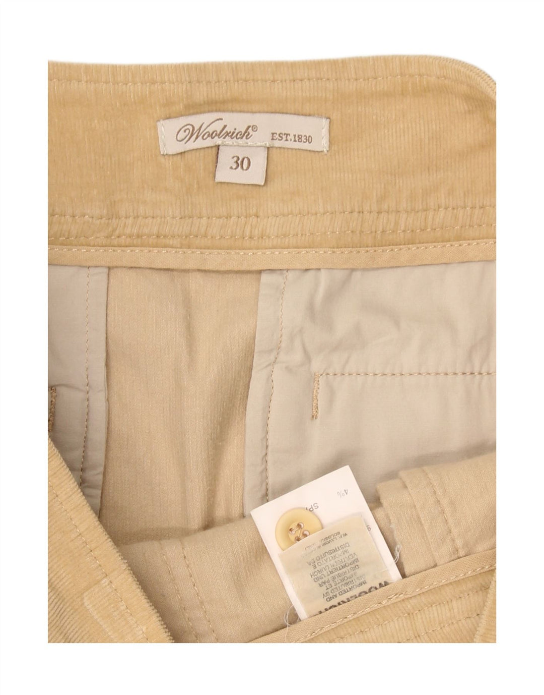 WOOLRICH Womens Corduroy Skirt W30 Medium Beige Cotton Vintage Woolrich and Second-Hand Woolrich from Messina Hembry 