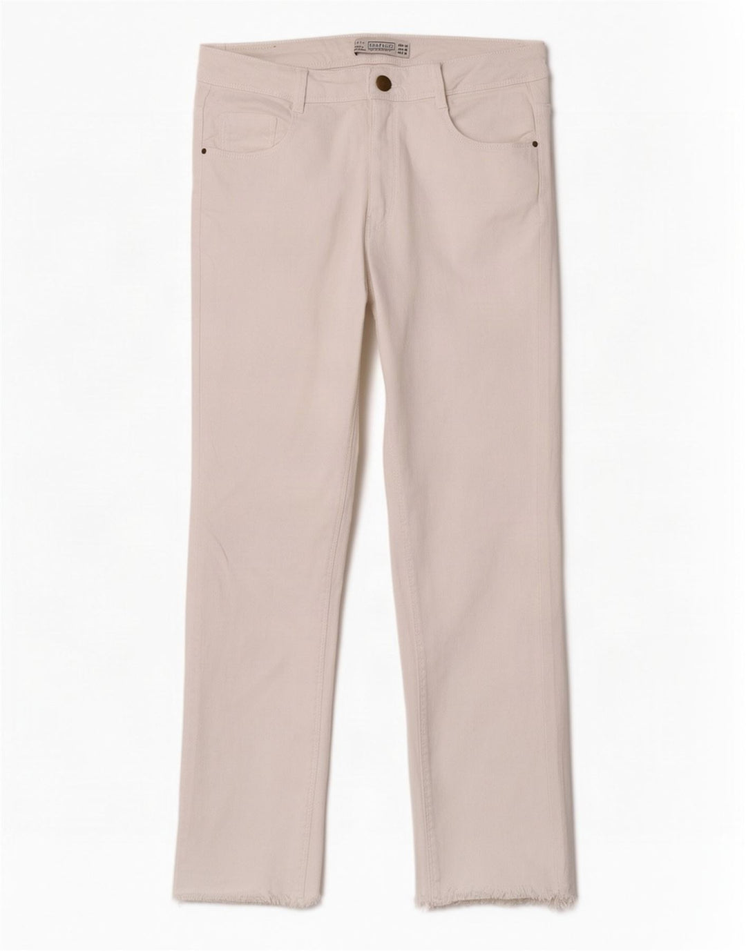 Zara Femme Trafaluc Jean Court EU 40 Moyen W30 L23 Blanc