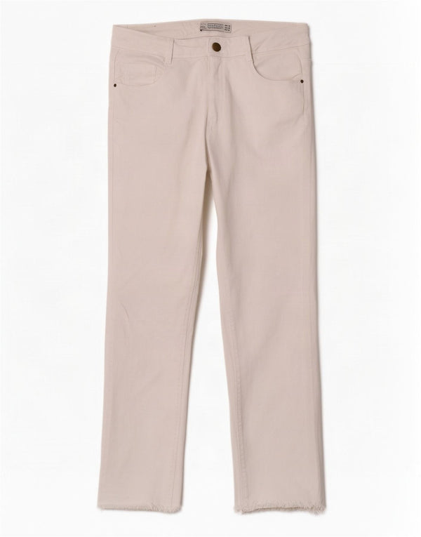 Zara Femme Trafaluc Jean Court EU 40 Moyen W30 L23 Blanc