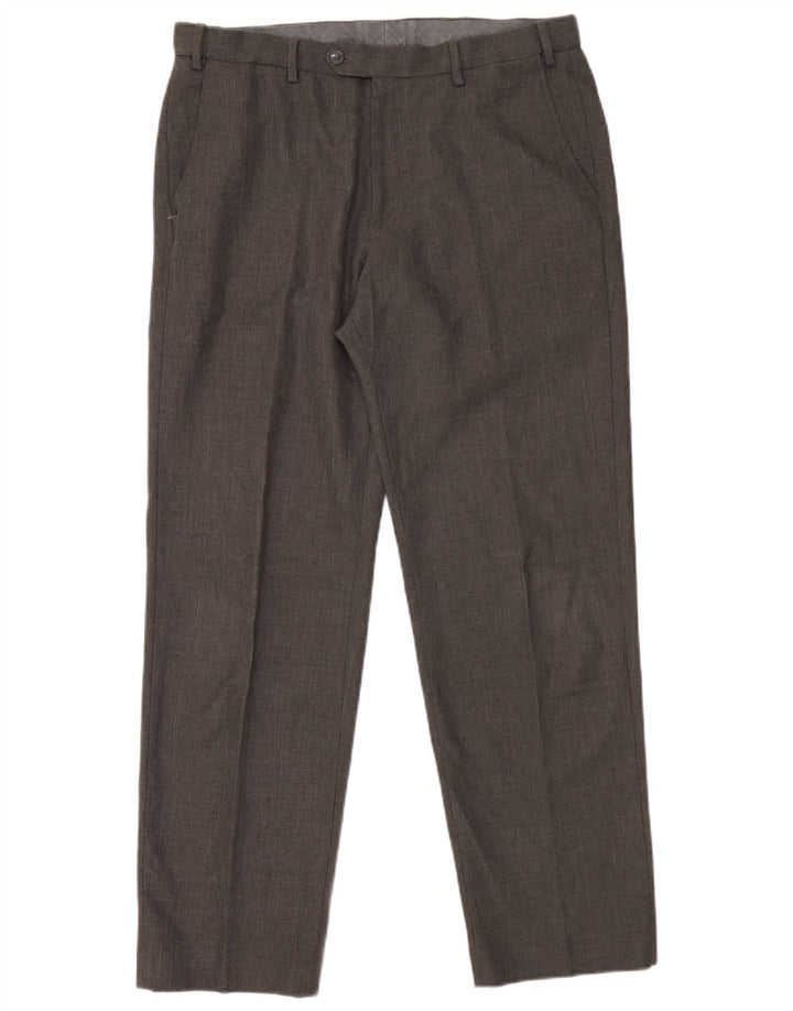 Marks & Spencer Pantalon de costume fuselé pour homme W36 L31 Gris Polyester