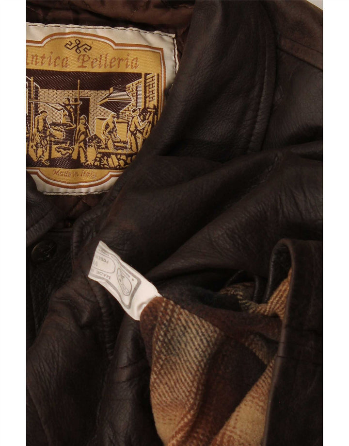 veste en cuir homme vintage UK 42 XL Marron