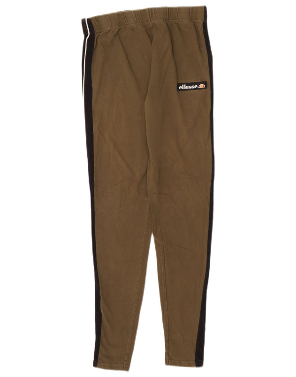 Ellesse Leggings Femme UK 12 Coton Colorblock Kaki Moyen