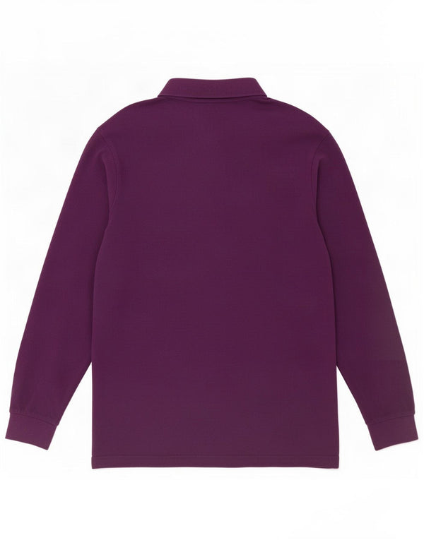 Kappa Mens Long Sleeve Polo Shirt Large Purple Cotton