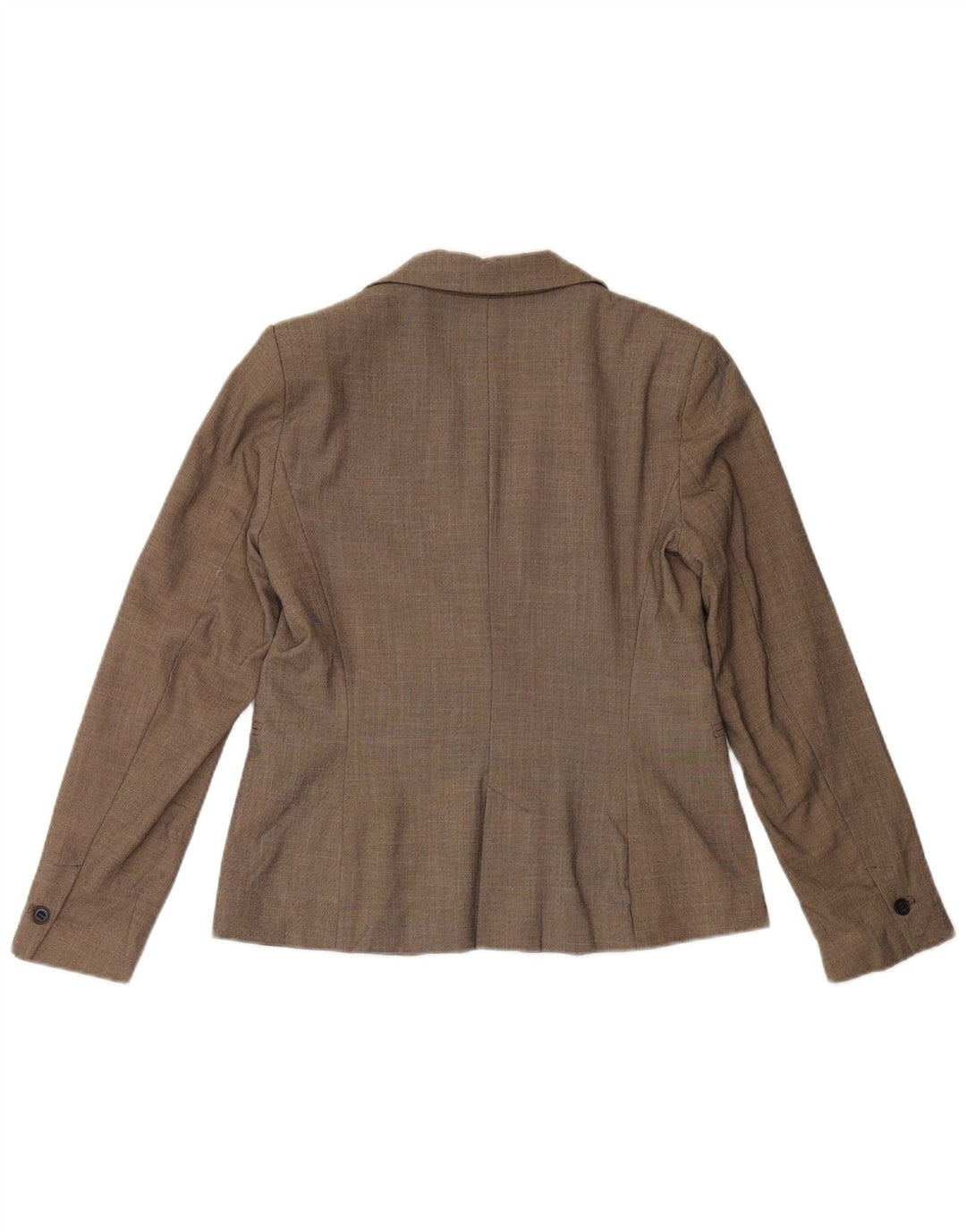 ZARA Femme 1 Bouton Blazer Veste EU 38 Petit Marron Polyester