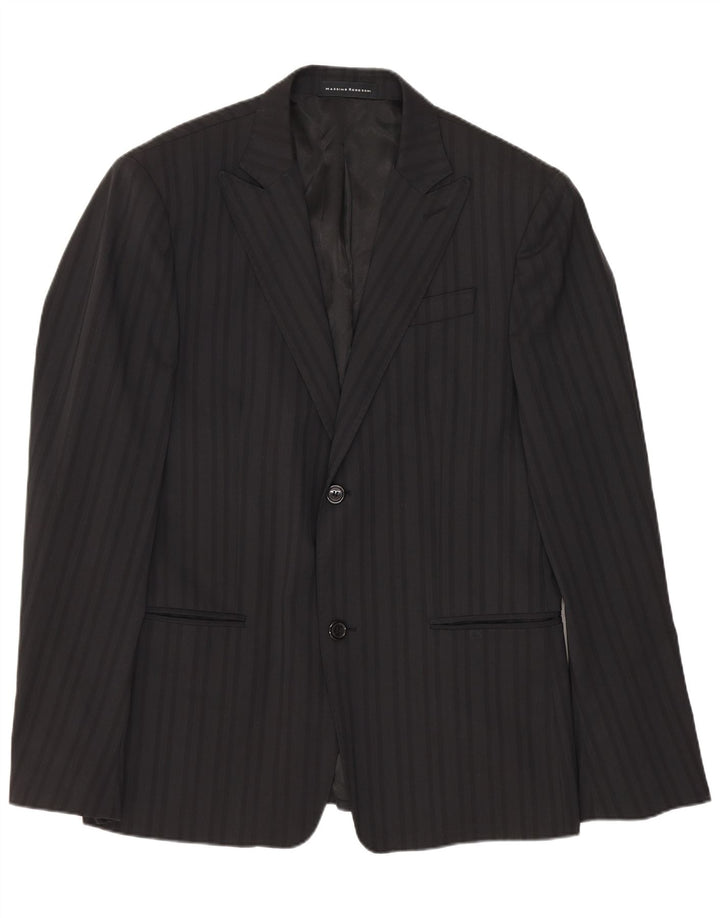 Massimo Rebecchi Costume 2 pièces pour homme IT 50 Large W34 L31 Noir rayé