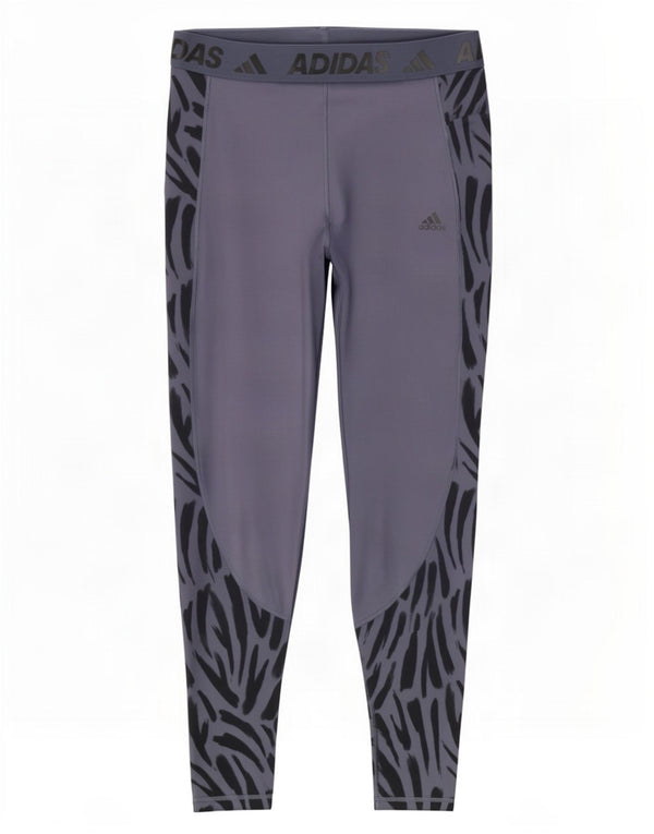 Adidas Legging graphique Tech Fit pour femme UK 20/22 XL Bleu marine Imprimé animal