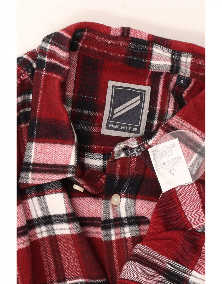 Daniel Hechter Chemise Flanelle Homme XL Rouge Carreaux Coton