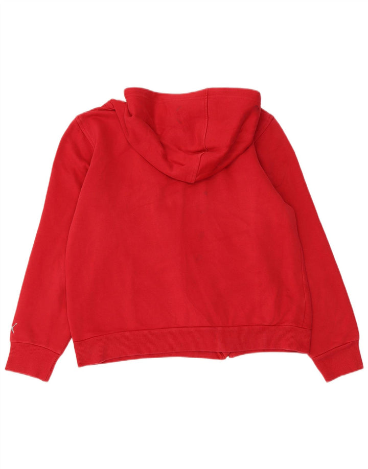 PUMA Pull à capuche zippé pour femme UK 16 Large Rouge Coton