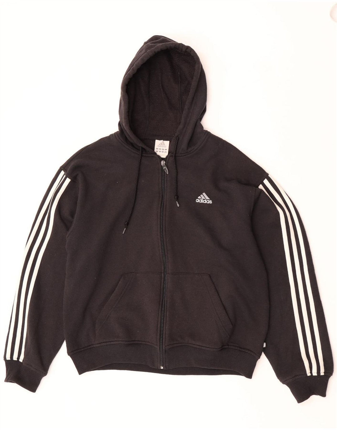 Adidas Pull à capuche zippé pour homme en coton noir moyen