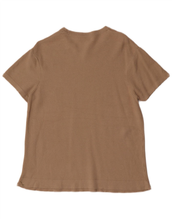 Zara T-shirt à manches courtes pour homme en coton marron moyen