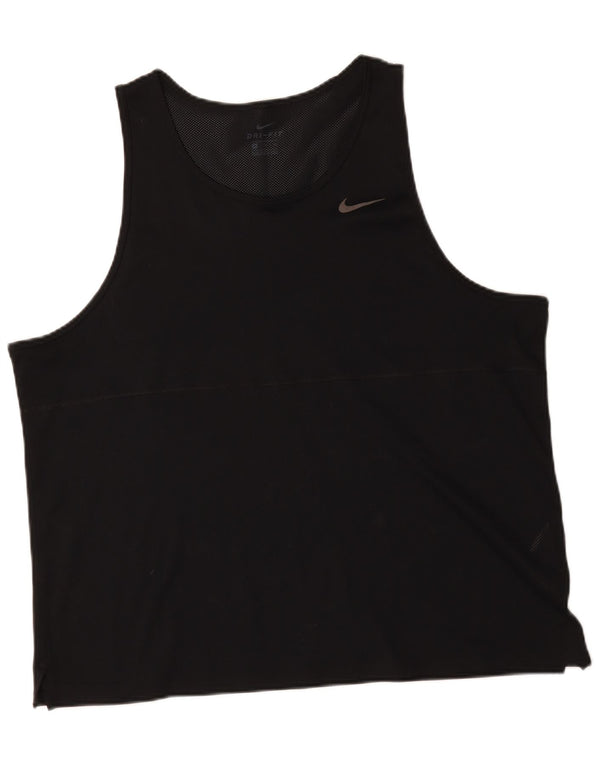 Nike Mens Dri Fit Vest Top 2XL Black Polyester