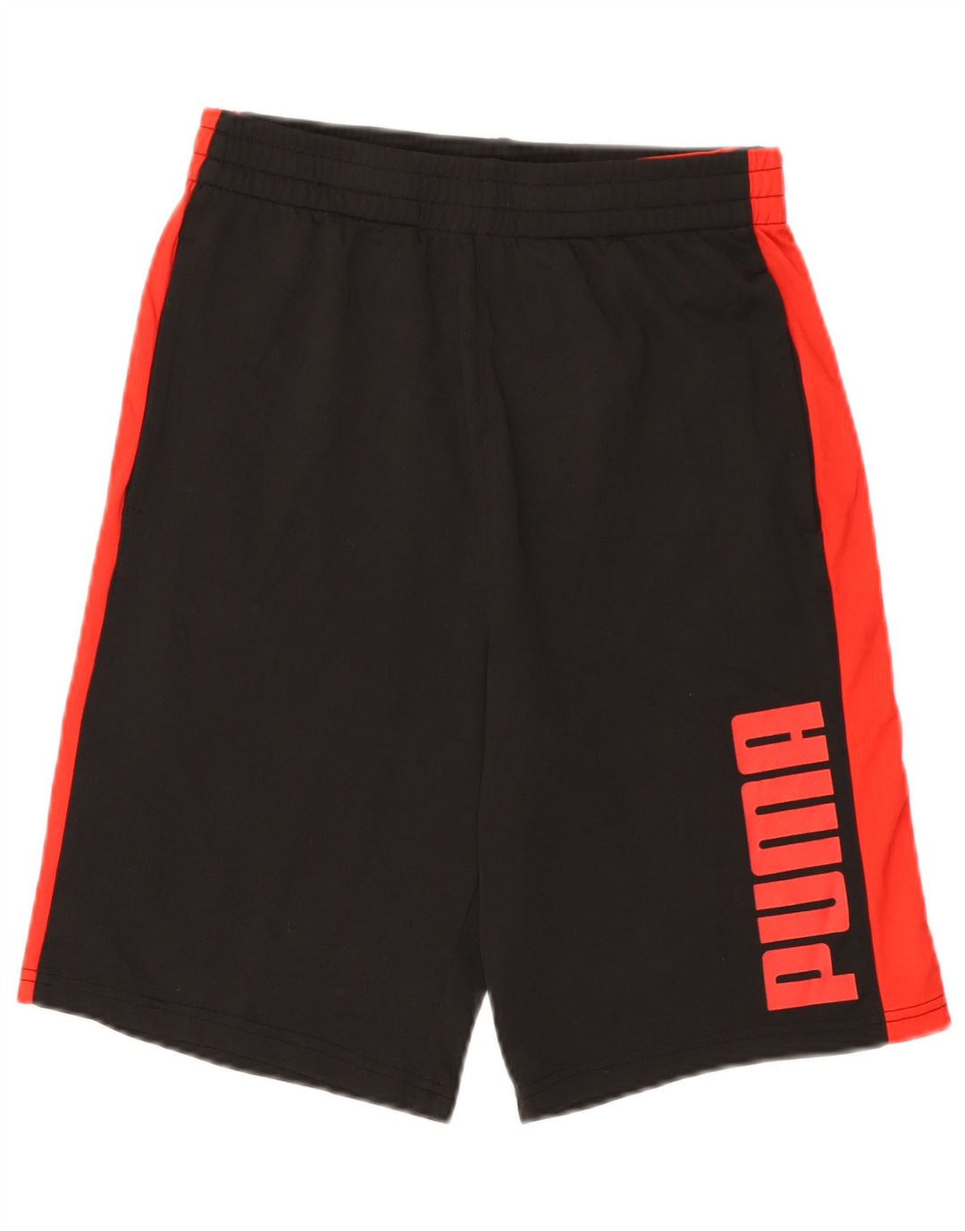 Puma Short de sport graphique pour garçon 13-14 ans XL Noir Colorblock Polyester