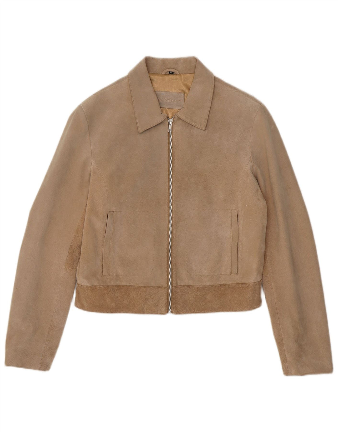 In Extenso Veste courte en daim pour femme UK 18 XL Cuir beige