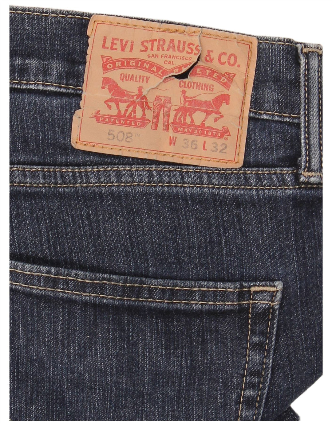 Levi's Jean Slim 508 Homme W36 L32 Bleu Marine Coton