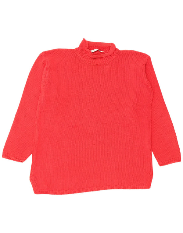 Marks & Spencer Pull col roulé pour femme en coton rouge moyen UK 12