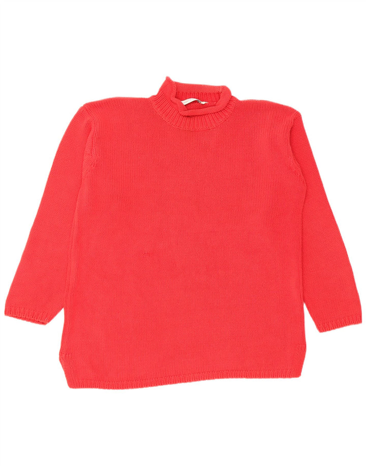 Marks & Spencer Pull col roulé pour femme en coton rouge moyen UK 12