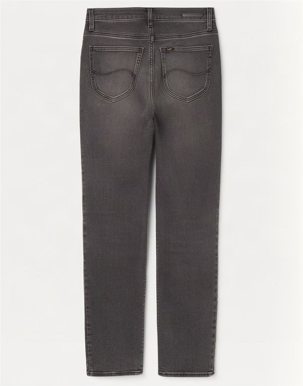 Lee Jean Droit Carol Femme W27 L27 Gris Coton