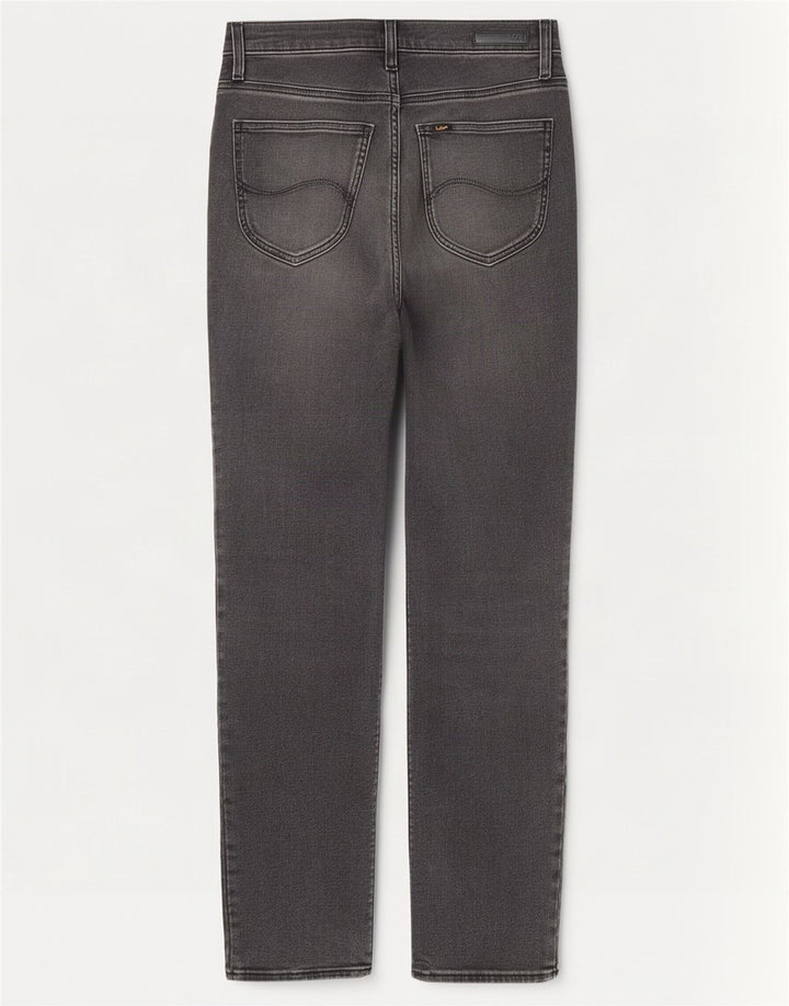 Lee Jean Droit Carol Femme W27 L27 Gris Coton