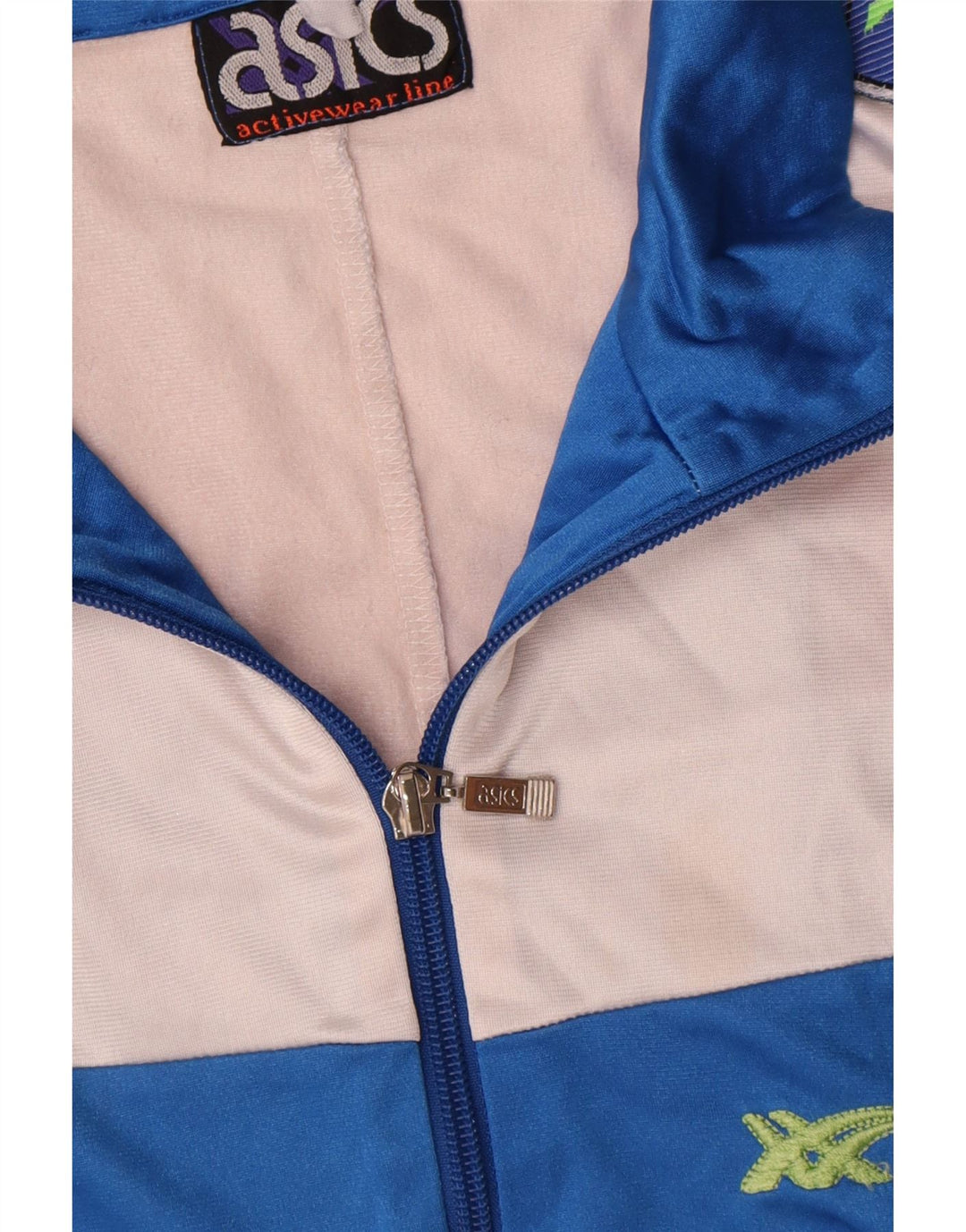 Asics Veste de survêtement graphique pour hommes, grand, bleu, colour block