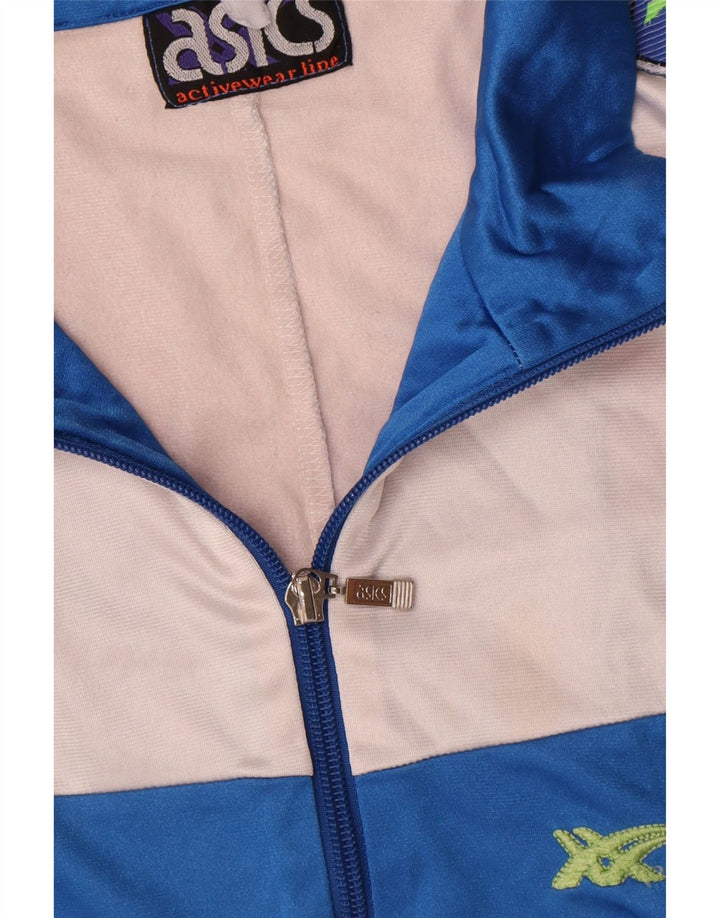 Asics Veste de survêtement graphique pour hommes, grand, bleu, colour block