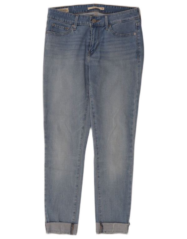 Levi's Womens 711 Crop Skinny Jeans UK 8 Small W26 L25 Bleu Coton