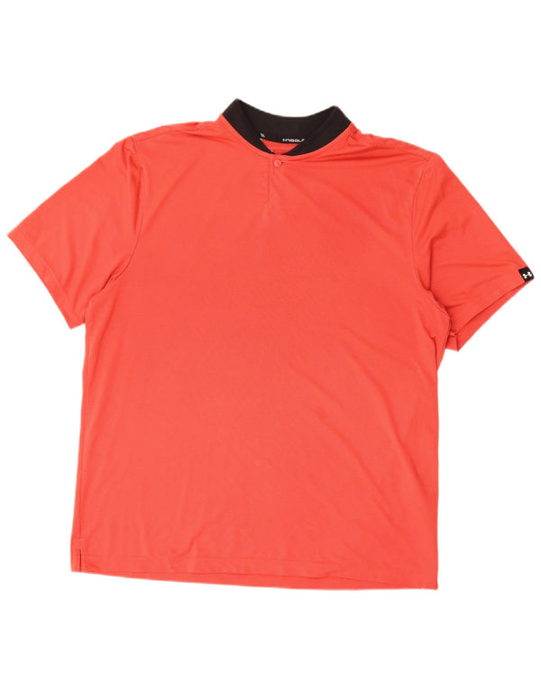 Under Armour Polo Homme Large Rouge Colorblock Polyester
