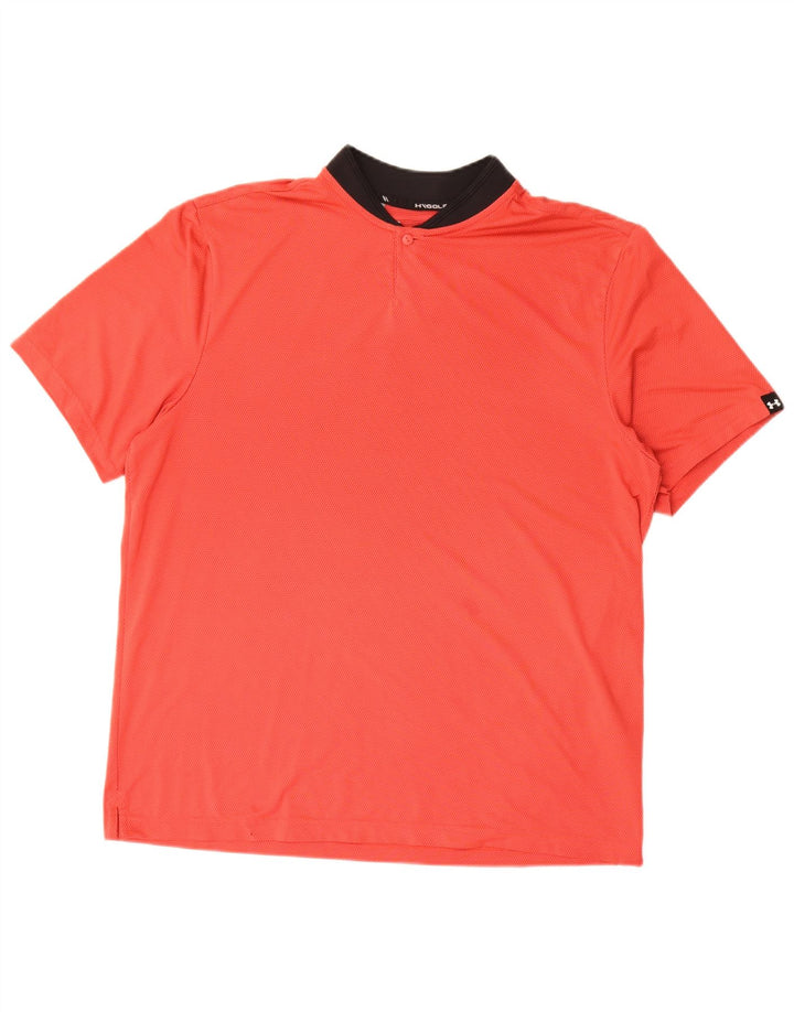 Under Armour Polo Homme Large Rouge Colorblock Polyester