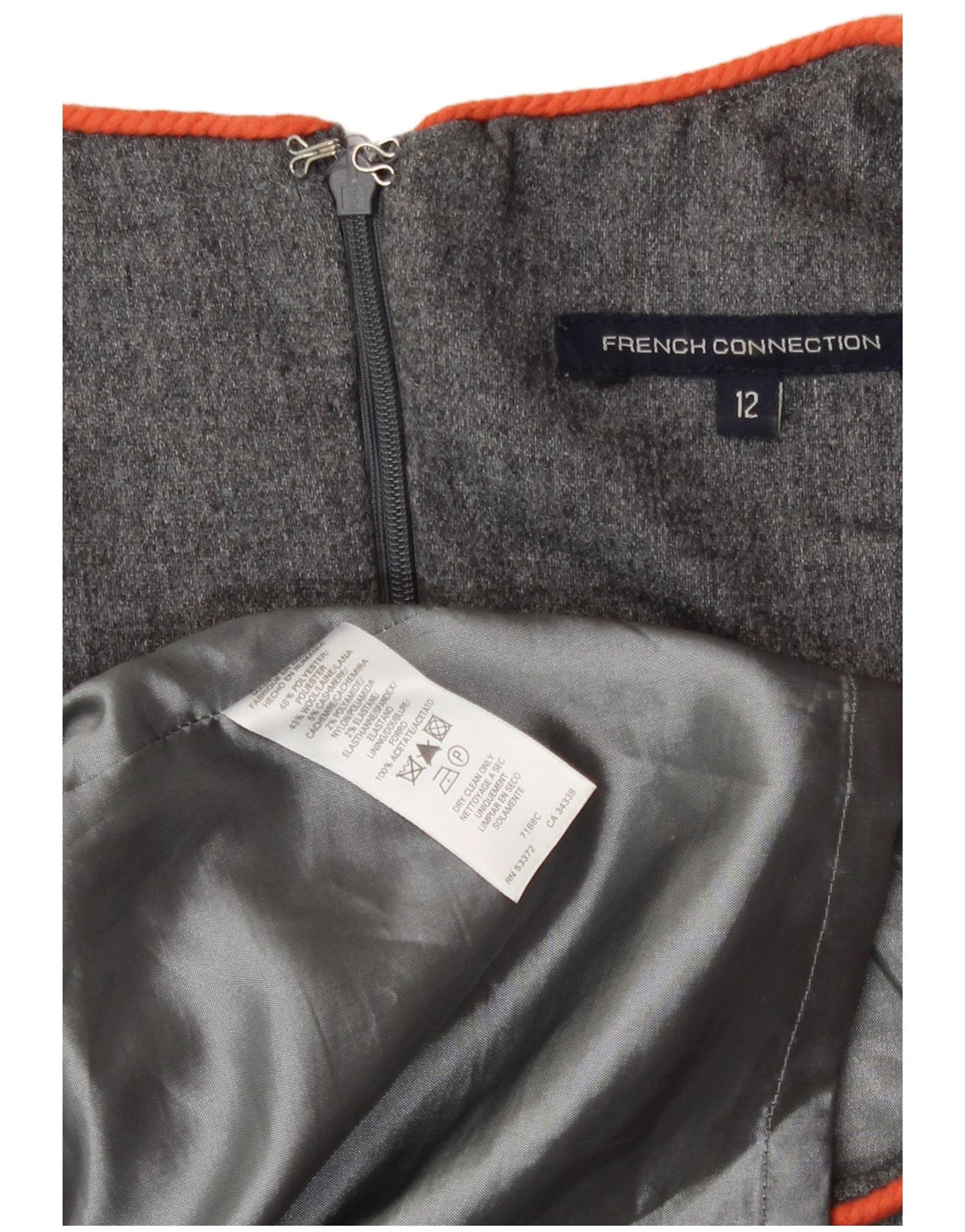 French Connection Robe fourreau pour femme UK 42 Gris moyen Polyester