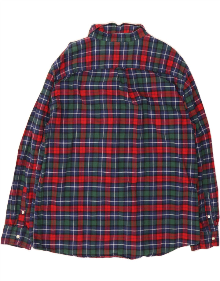 CHAPS Mens Flannel Shirt 2XL Red Check Cotton Vintage Chaps and Second-Hand Chaps from Messina Hembry 
