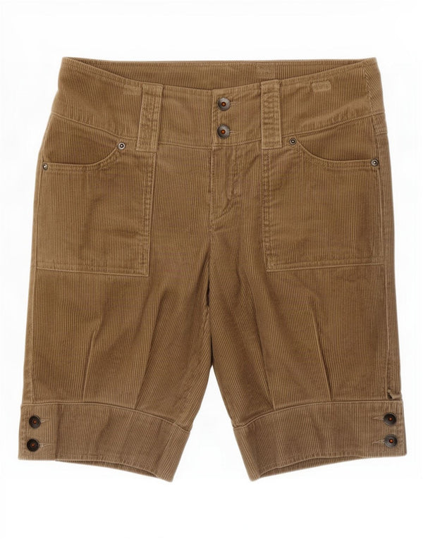 Benetton Short En Velours Côtelé Femme IT 40 Medium W30 Coton Marron