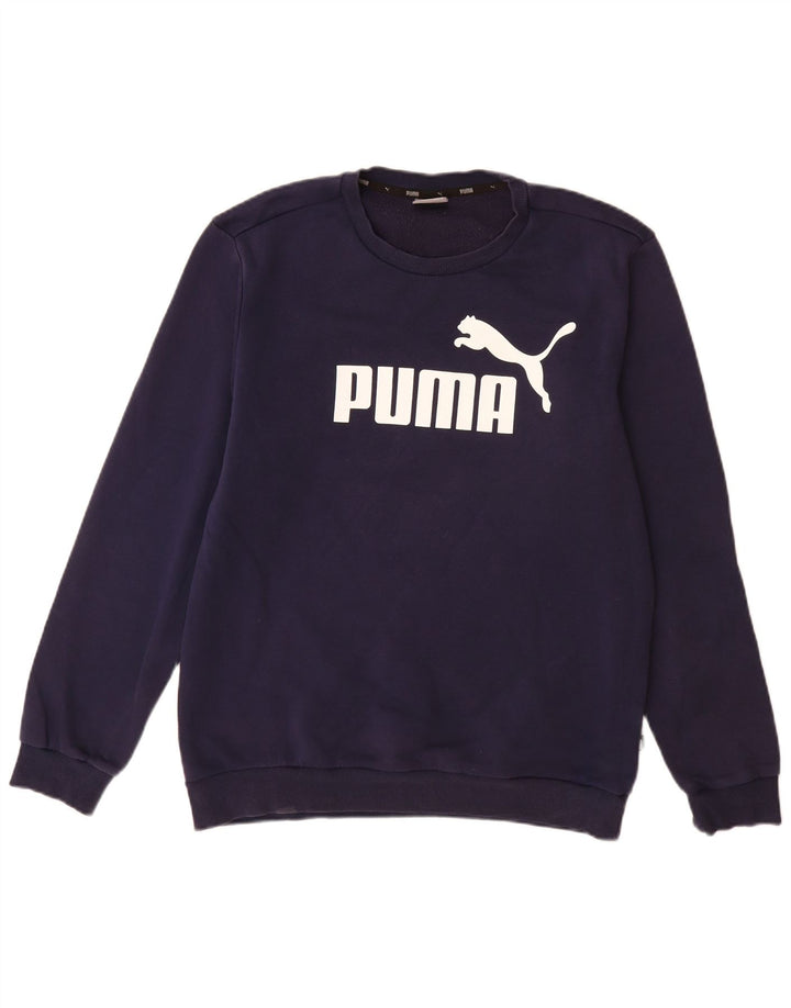 Puma Sweat-Shirt Graphique Homme Bleu Marine Moyen Coton