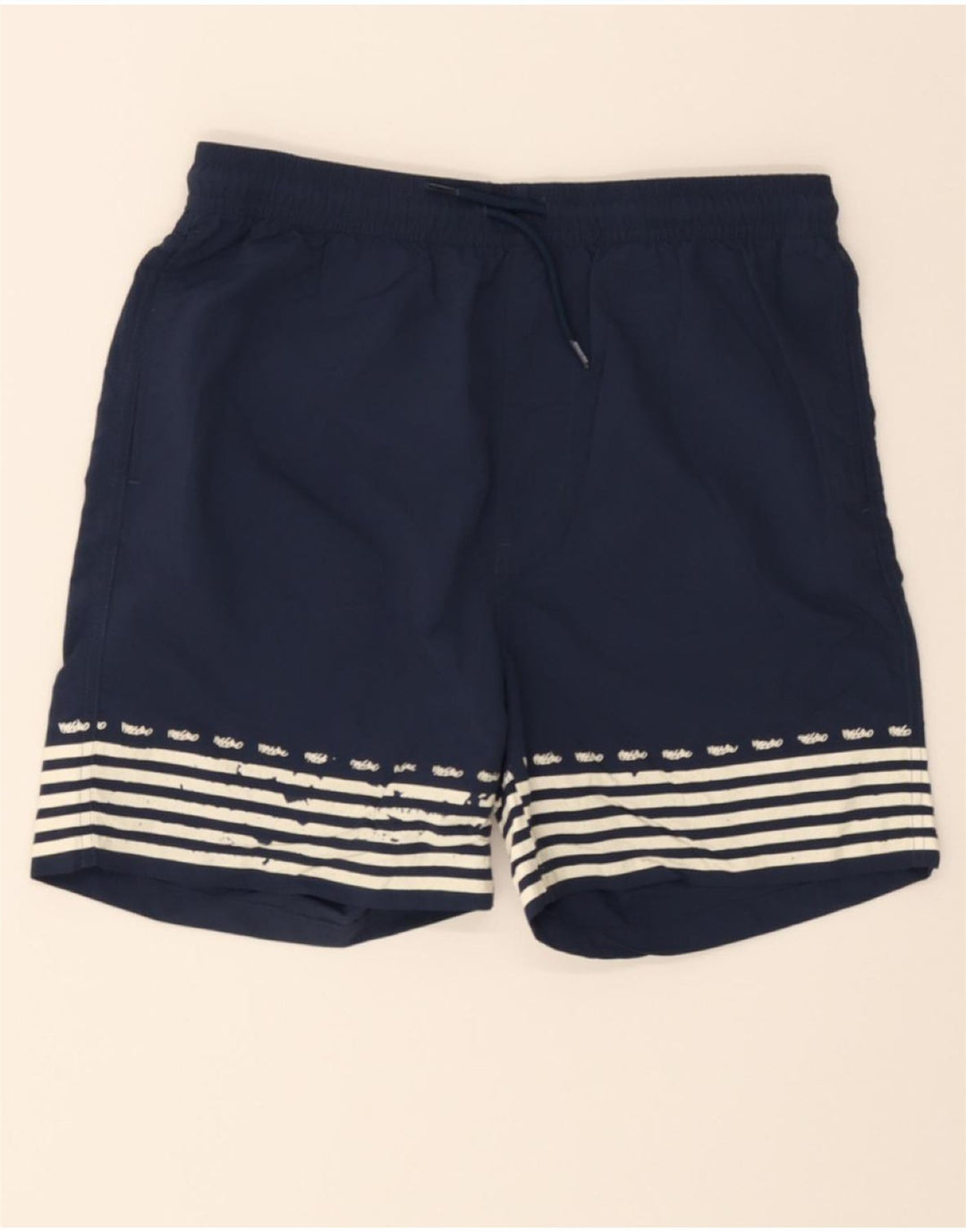 MOSSIMO Boys Swimming Shorts 13-14 Years  Navy Blue Striped Nylon Vintage Mossimo and Second-Hand Mossimo from Messina Hembry 
