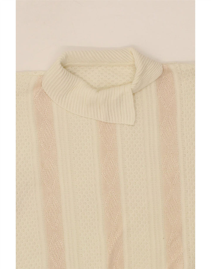 VINTAGE Womens Turtle Neck Jumper Sweater UK 14 Large Beige Vintage Vintage and Second-Hand Vintage from Messina Hembry 