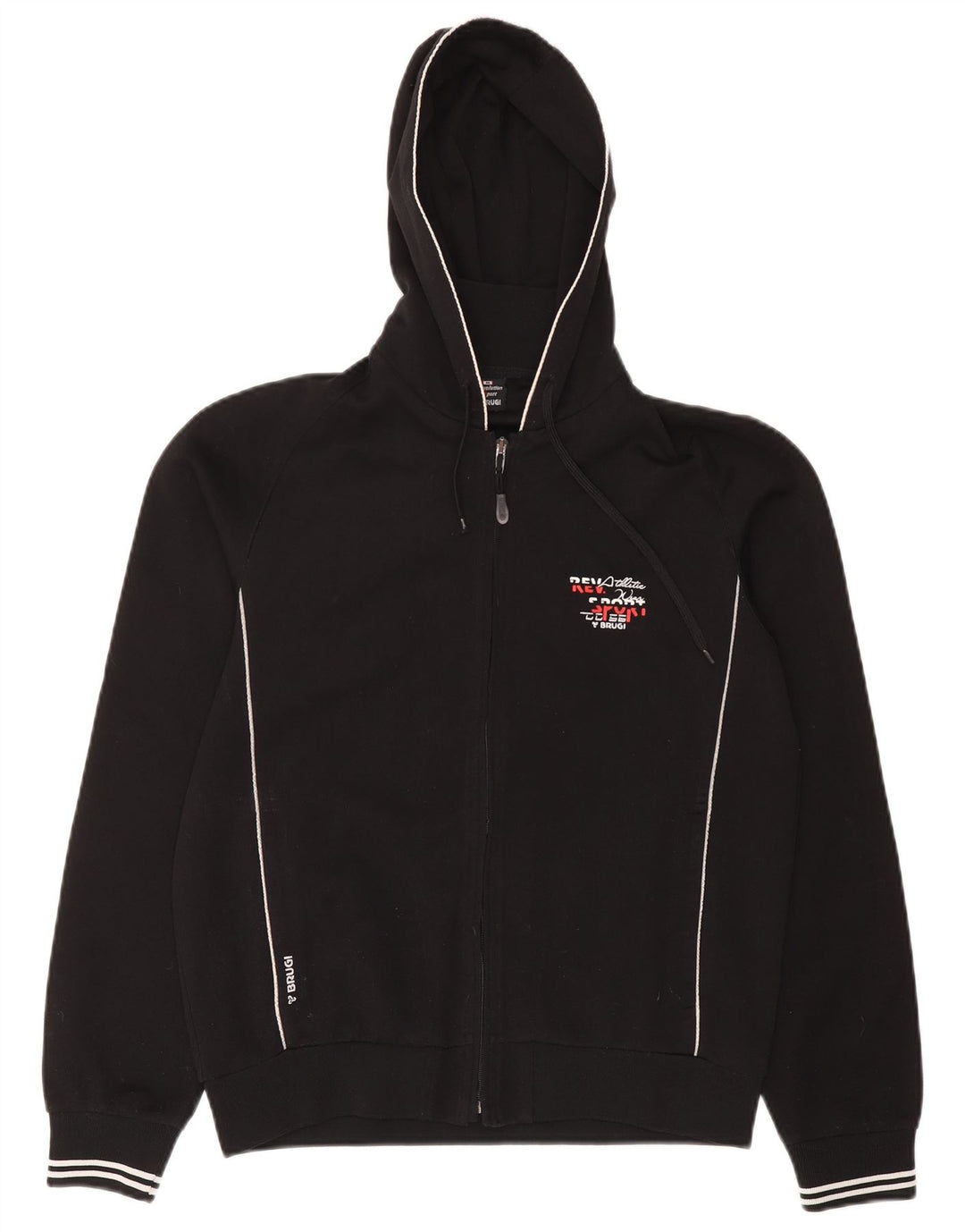 Brugi Pull à capuche zippé pour homme en polyester noir moyen
