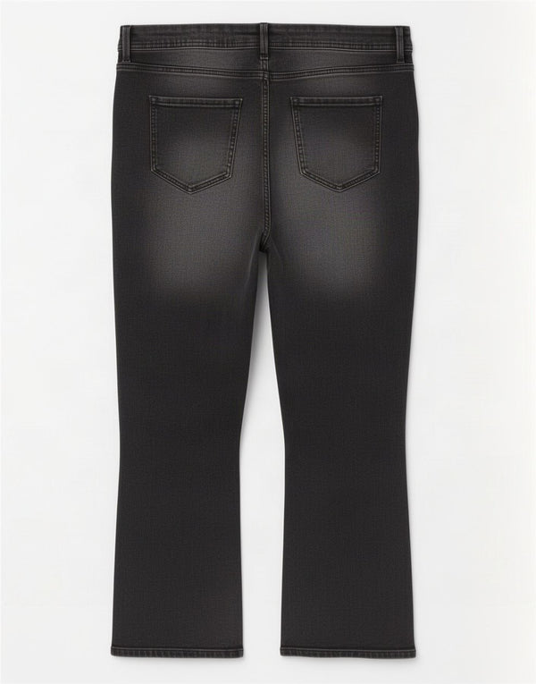 Marks & Spencer Jean court évasé slim pour femme UK 18 XL W36 L24 Noir