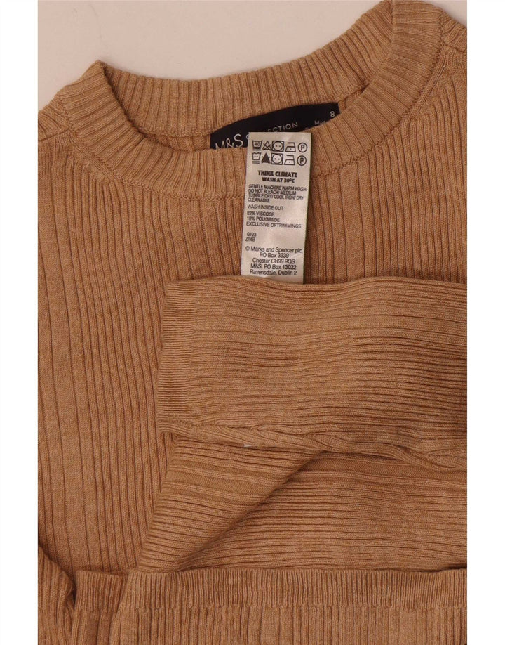 Marks & Spencer Haut à manches longues pour femme UK 8 Small Beige Viscose