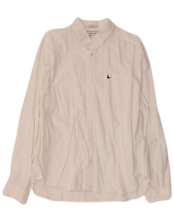 Jack Wills Chemise cintrée pour homme XL en coton blanc