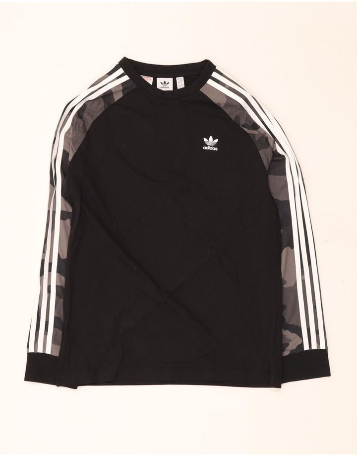 ADIDAS Haut Garçon Manches Longues 13-14 ans Noir Camouflage Coton