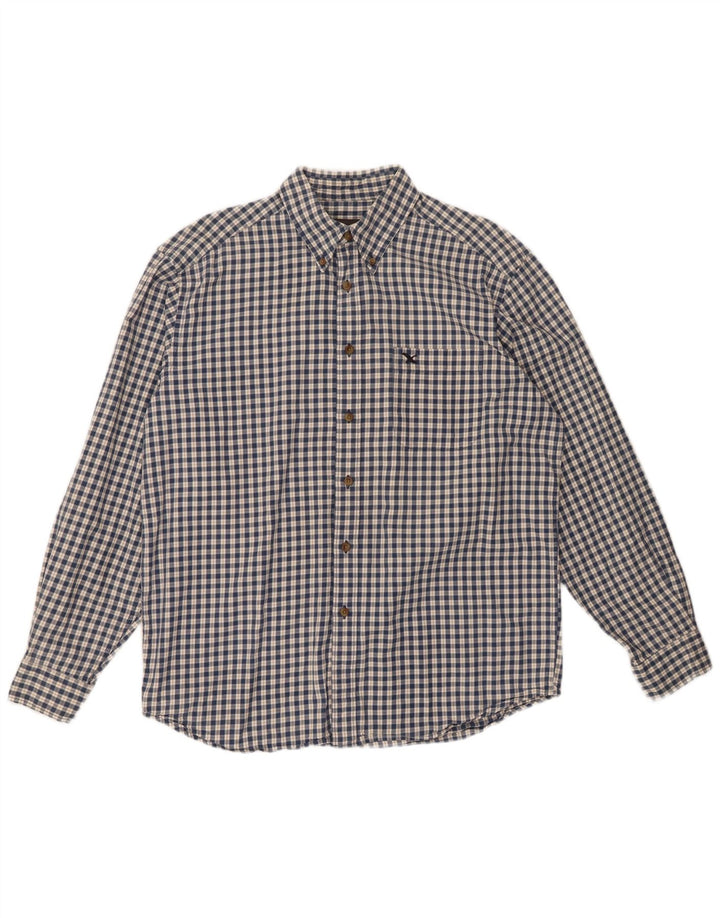 Eddie Bauer Chemise en flanelle pour homme en coton à carreaux bleu moyen